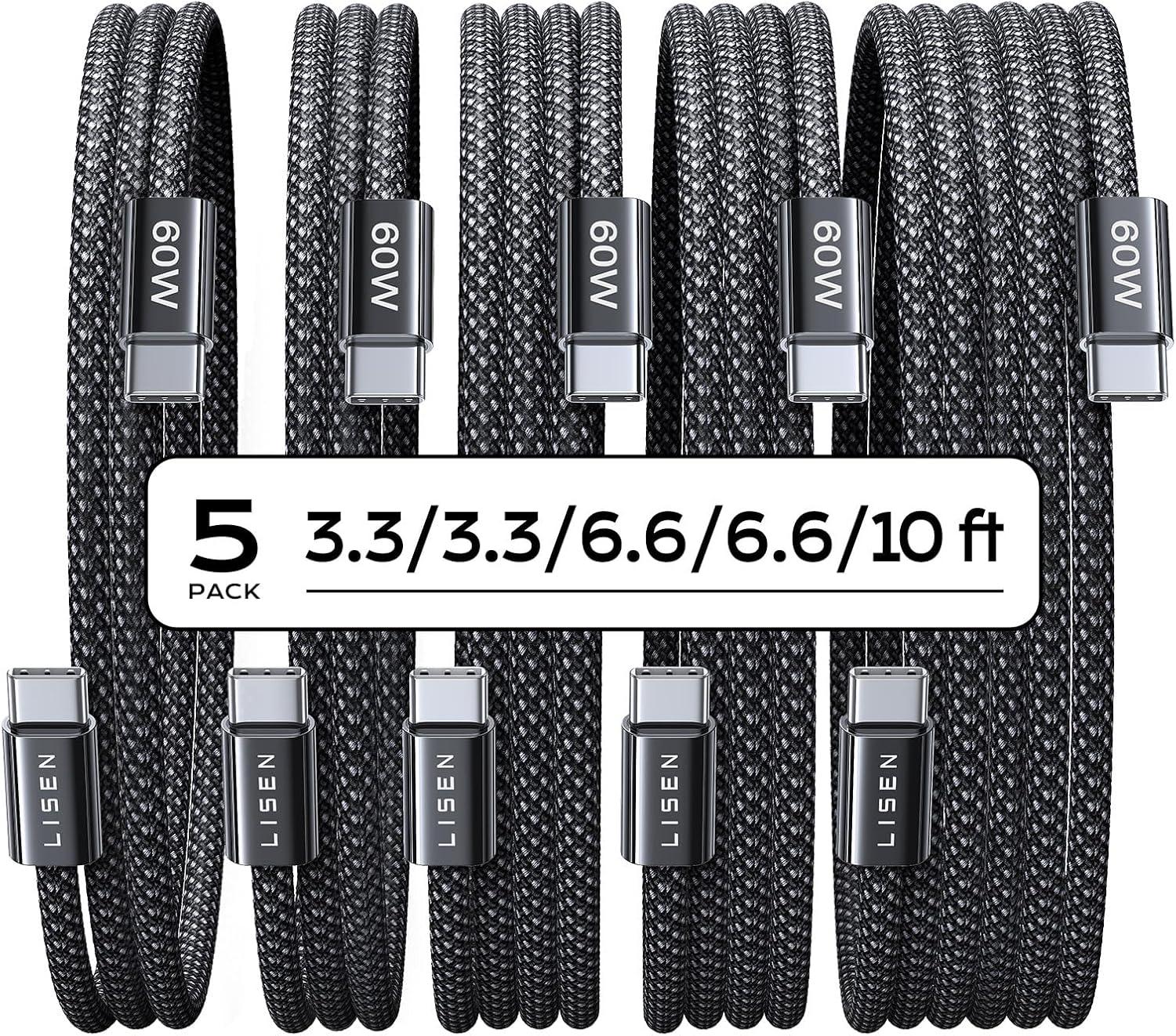 Lisen USB-C Cables 7 Pack for $8.99