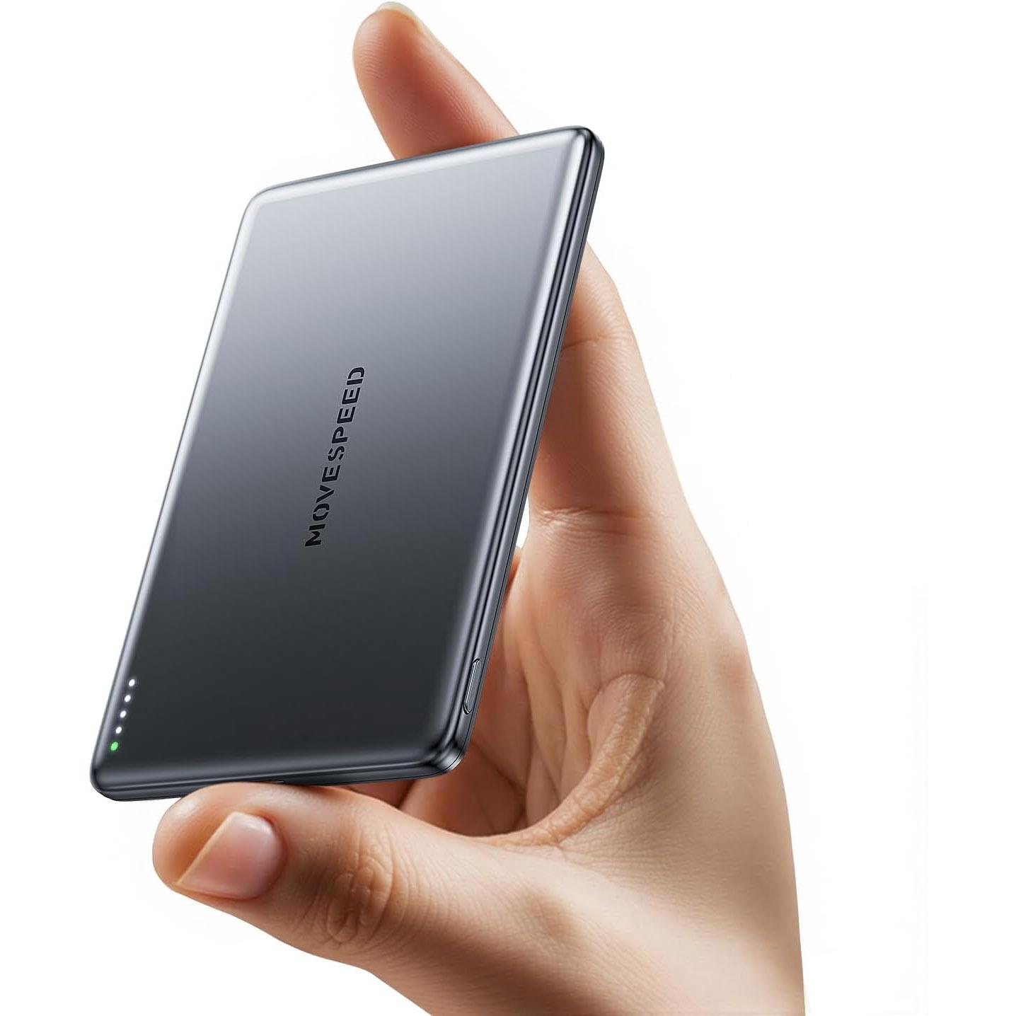5000mAh Move Speed Ultra Slim MagSafe Power Bank for $13.51