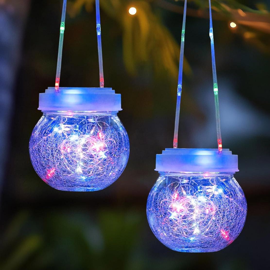 Solar Lantern Solar Lights Outdoor Waterproof  2 Pack for $9.79