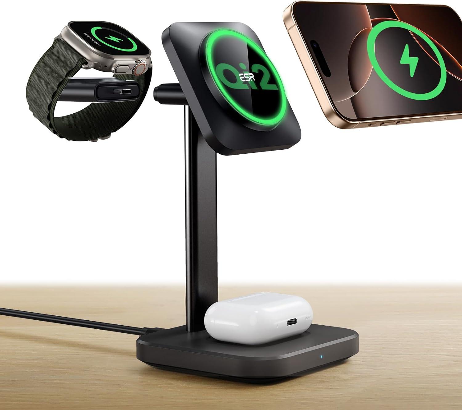 ESR Qi2 3 in 1 Wireless Charging Station for $15.99