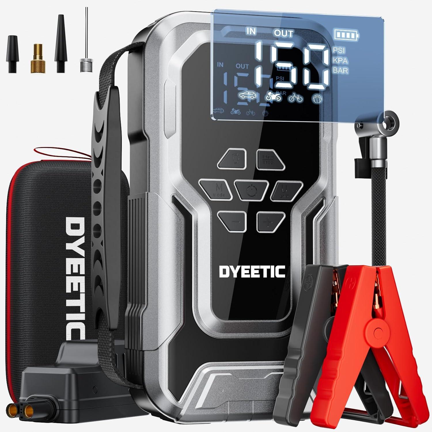 Dyeetic Portable Car Jump Starter with Air Compressor for $29.39 Shipped