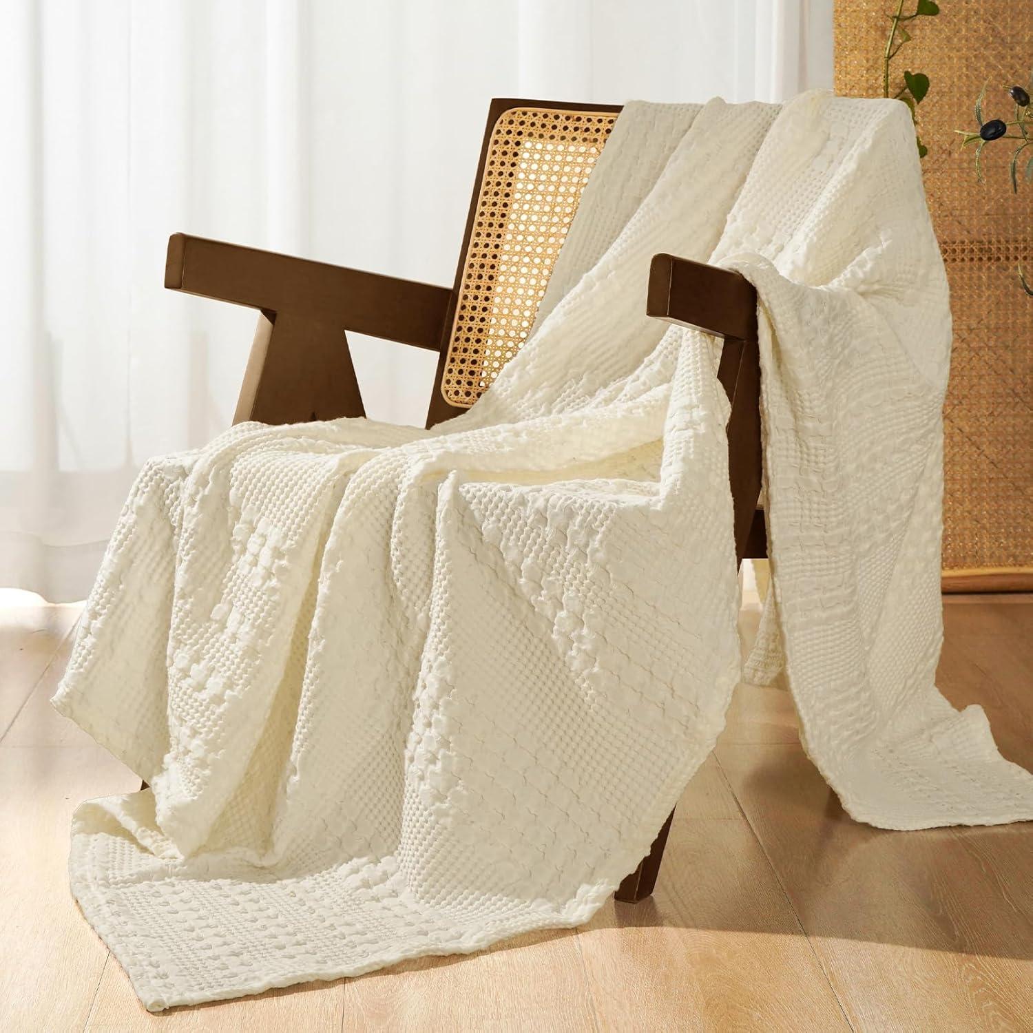 PHF Cotton Waffle Weave Throw Blanket for $12.49