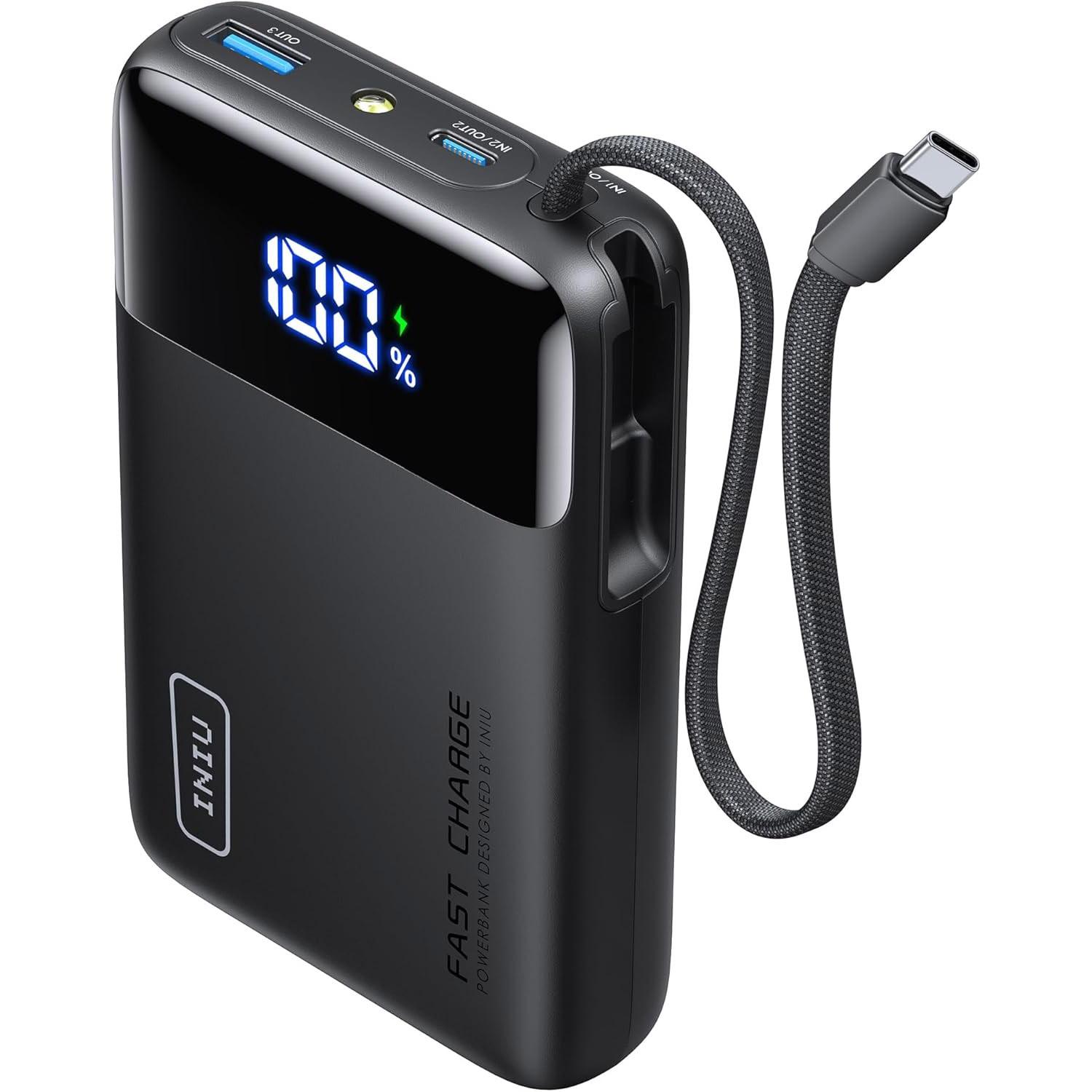 INIU 20000mAh 45W Portable Charger Power Bank for $19.24