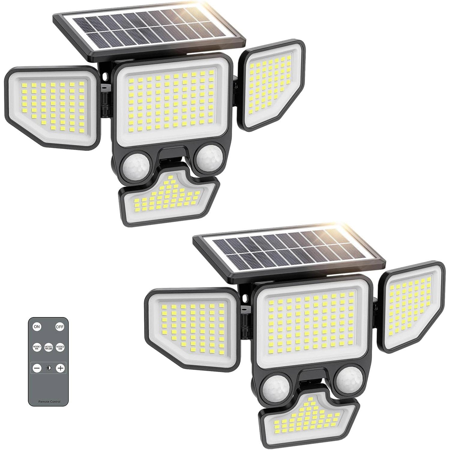 Onforu 3000LM Solar Lights Outdoor 2 Pack for $17.09