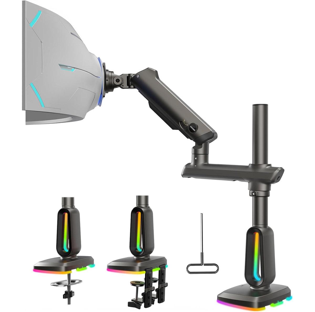 Huanuo RGB Heavy Duty Monitor Arm for Ultrawide Screens for $55.47 Shipped