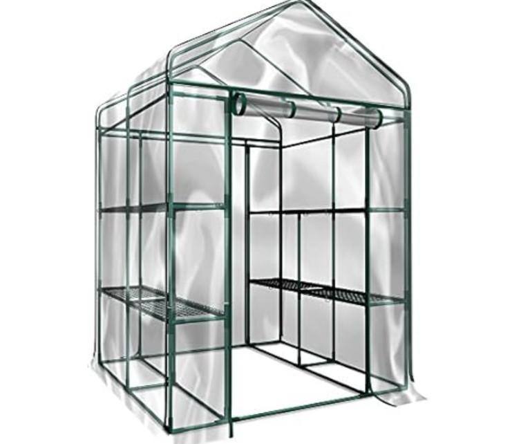 Greenhouse Walk in Greenhouse with 8 Sturdy Shelves for $26.99