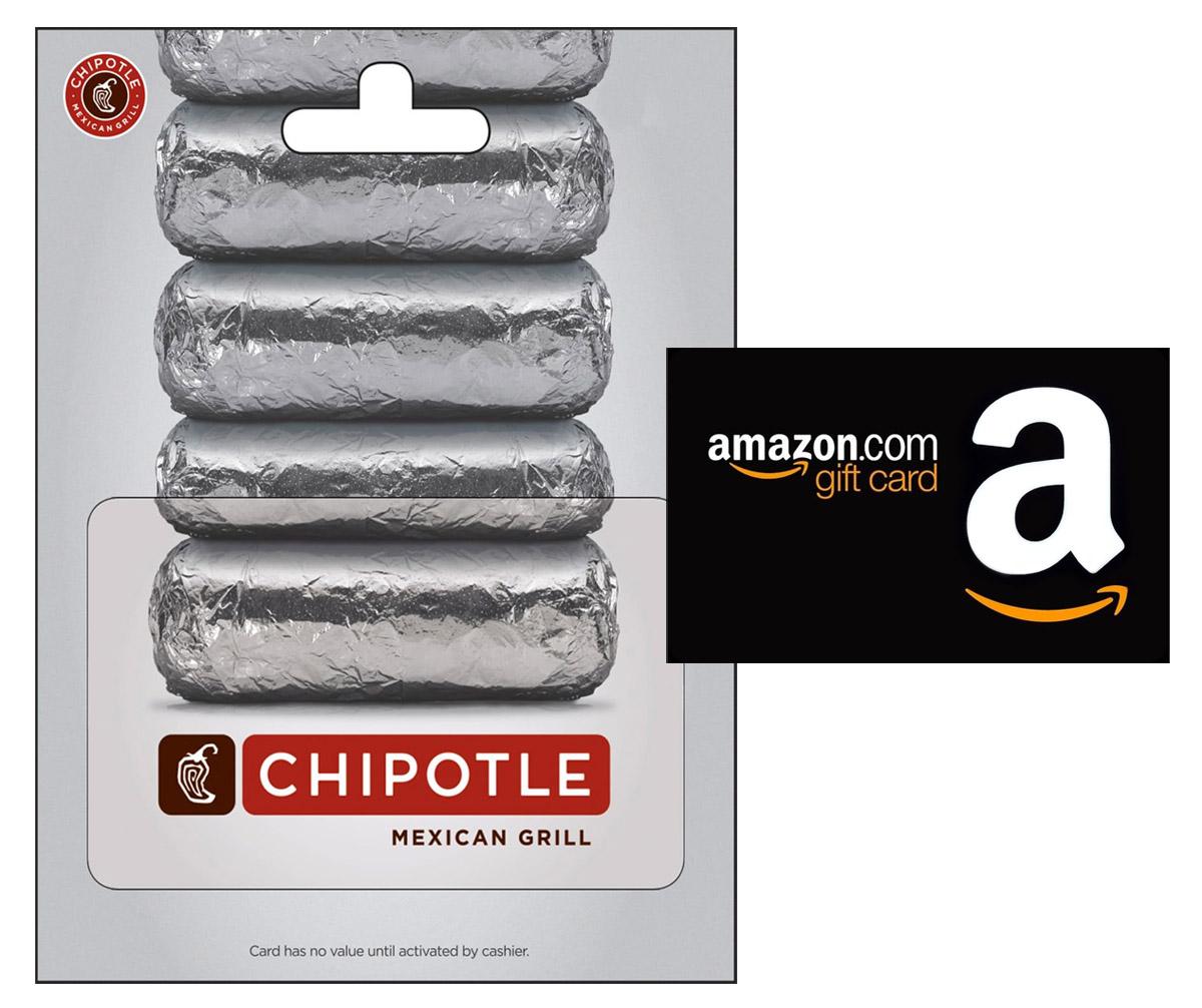 $50 Chipotle Gift Card + $10 Amazon Credit for $50
