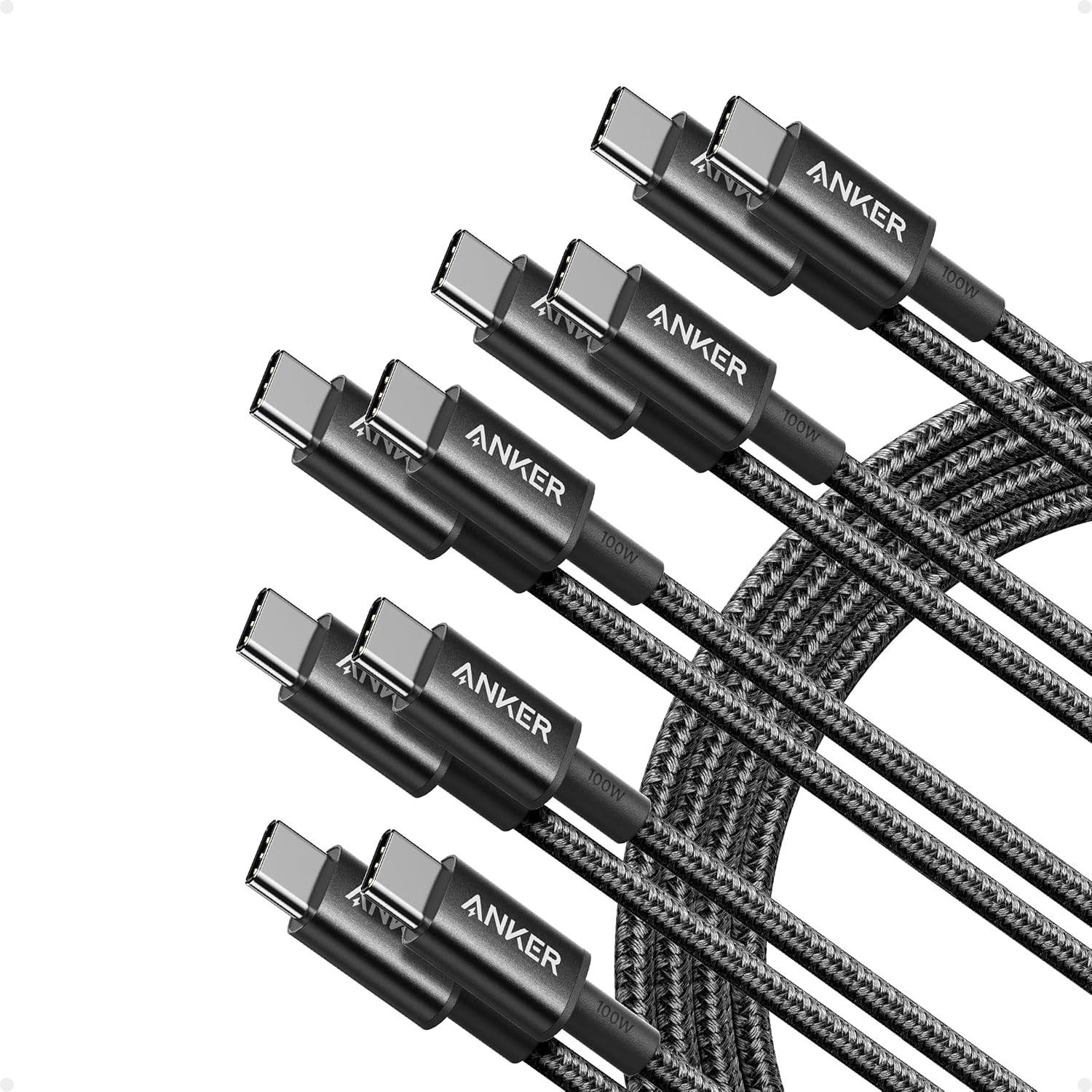 Anker USB-C Cables 5 Pack for $13.29