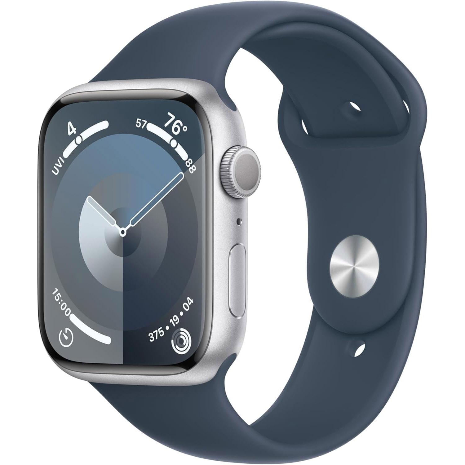 Apple Watch Series 9 45mm Silver Blue Band for $198.54 Shipped