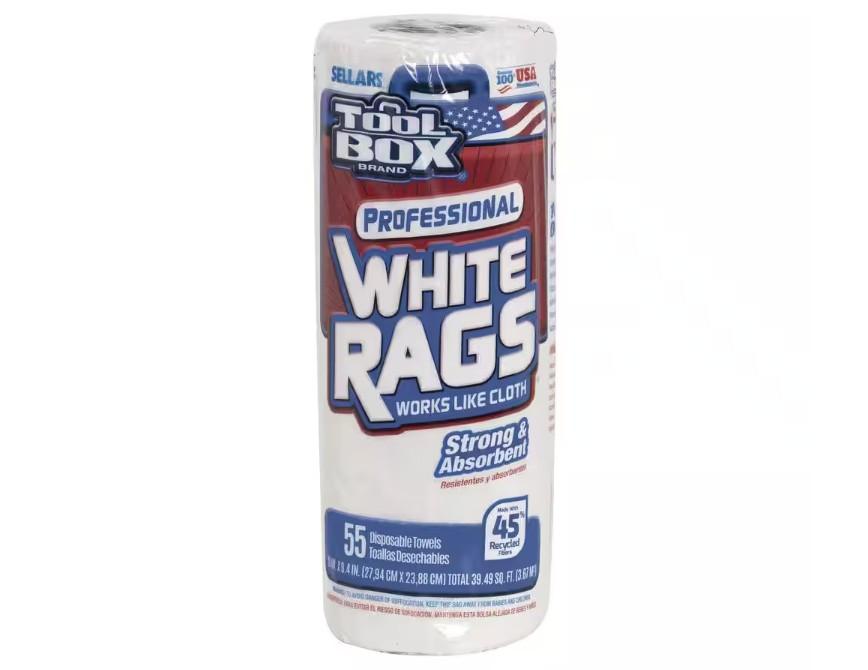 Tool Box Brand Professional White Painters Rags for $0.98 Shipped