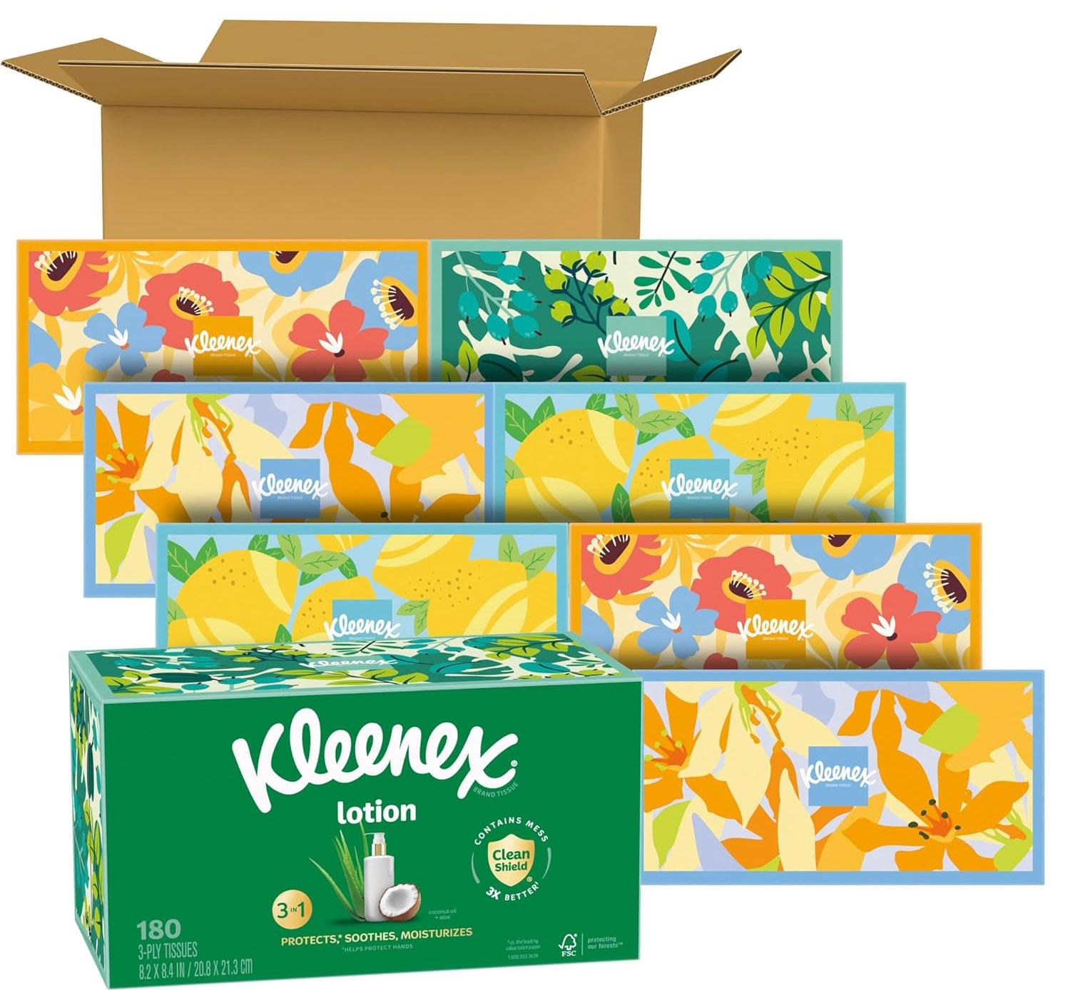 Kleenex Lotion Facial Tissues with Coconut Oil 8 Boxes for $12.29