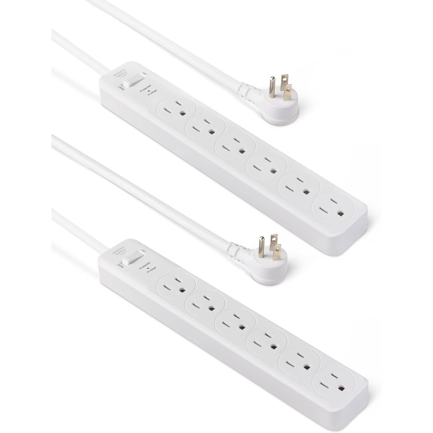 Amazon Basics Rectangle 6-Outlet 2 Pack for $5.47