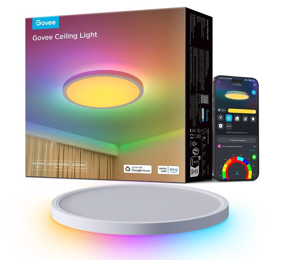 Govee 12in RGBWW + RGBIC Smart Ceiling Light for $41.79 Shipped