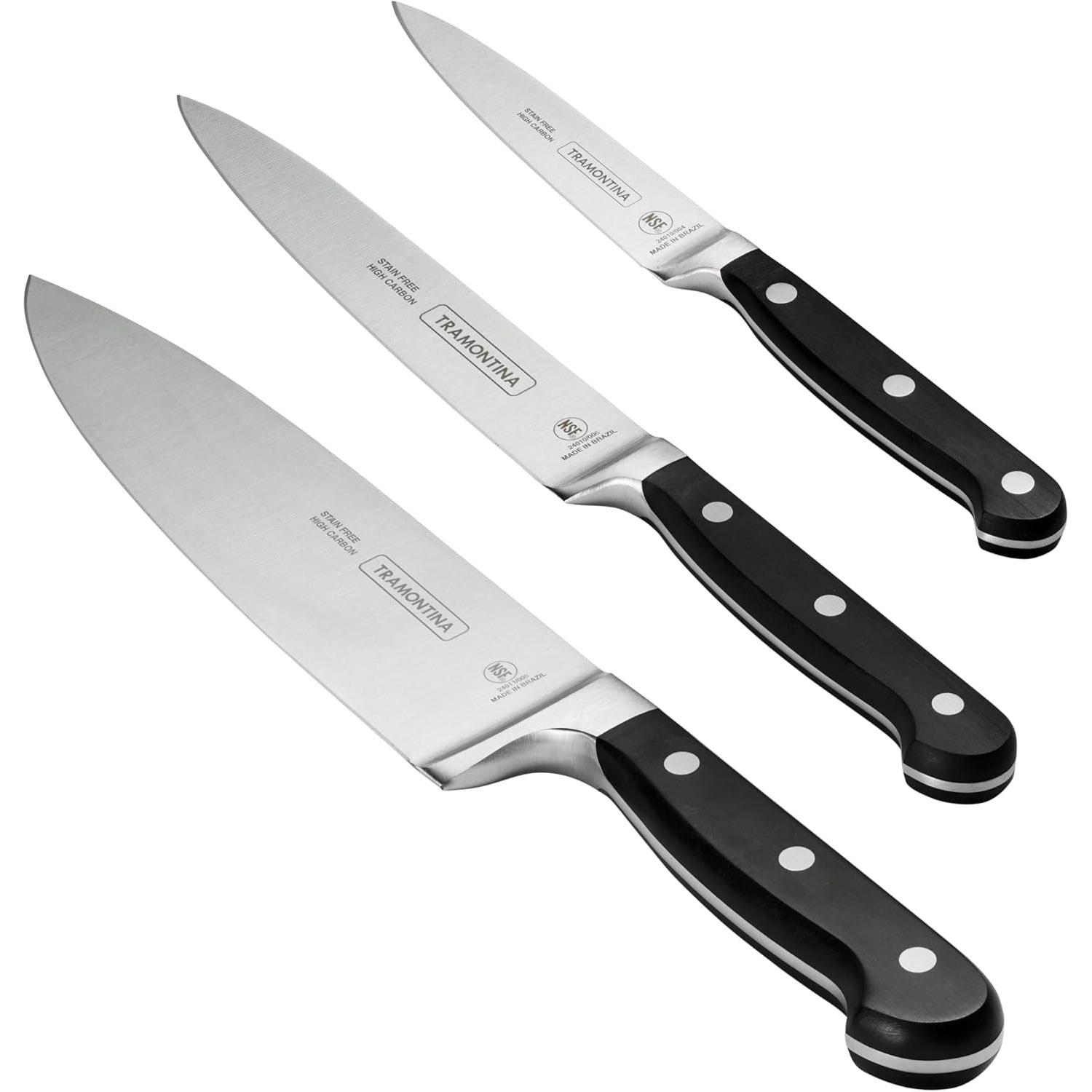 Tramontina Pro Series Forged 3-Piece Starter Kitchen Knife Set for $47.48 Shipped