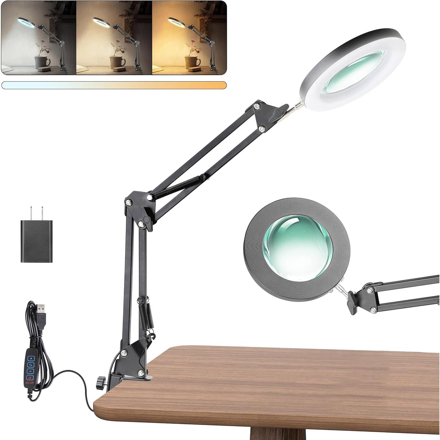 UBeesize 10X Magnifying Glass with Light and Stand for $19.99