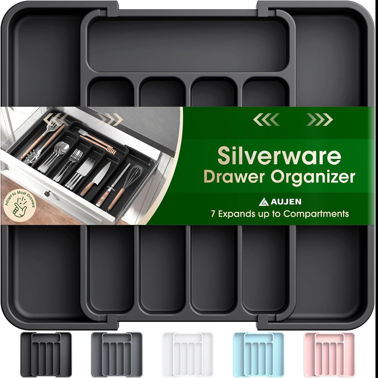Aujen Silverware Kitchen Drawer Organizer for $3.99