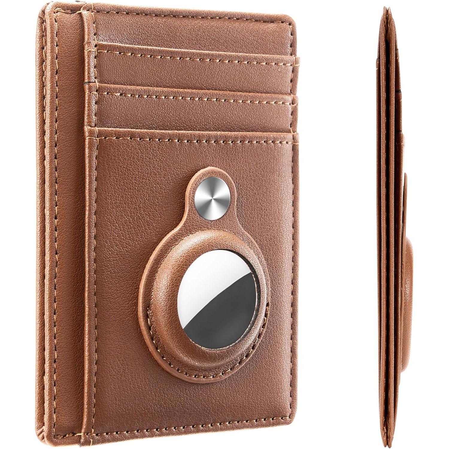 Hawanik Slim Minimalist Front Pocket Apple AirTag Wallet for $5.59
