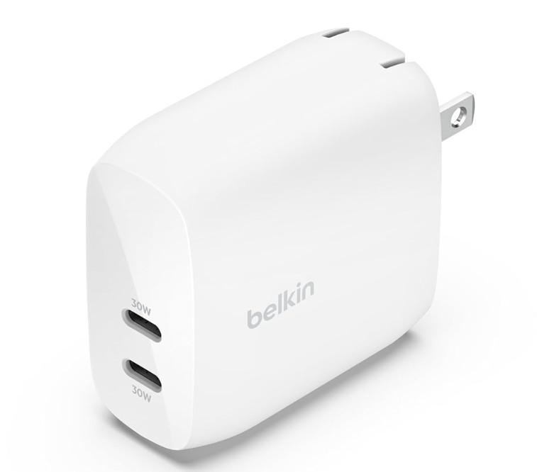 Belkin Dual USB-C 60w Charger Block for $19.49