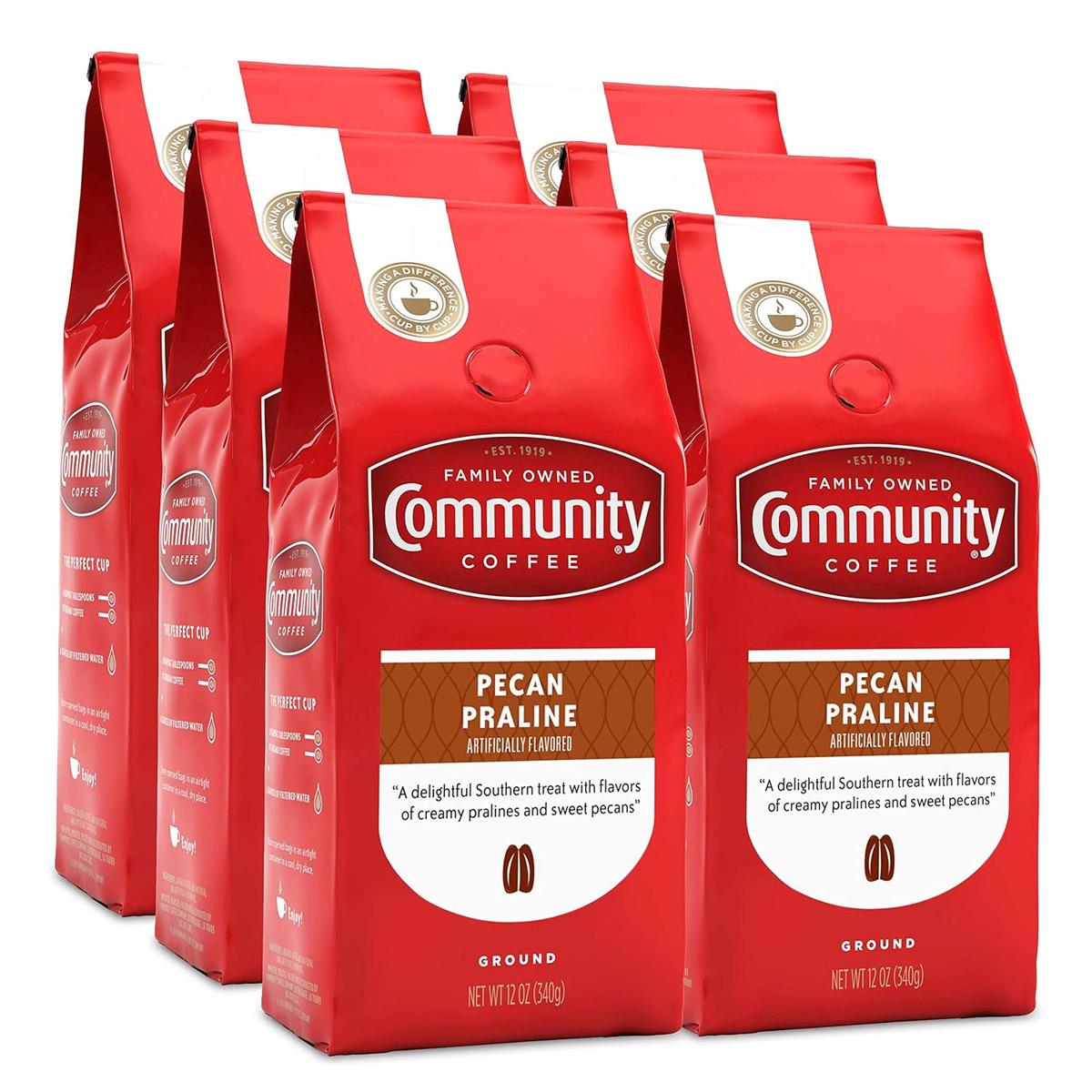 Community Coffee Pecan Praline Flavored 6 Bags for $19.50
