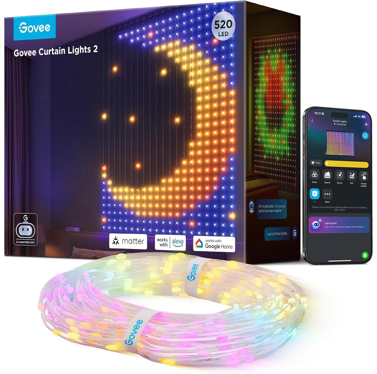 Govee 2 Smart LED Curtain Light for $85.99 Shipped