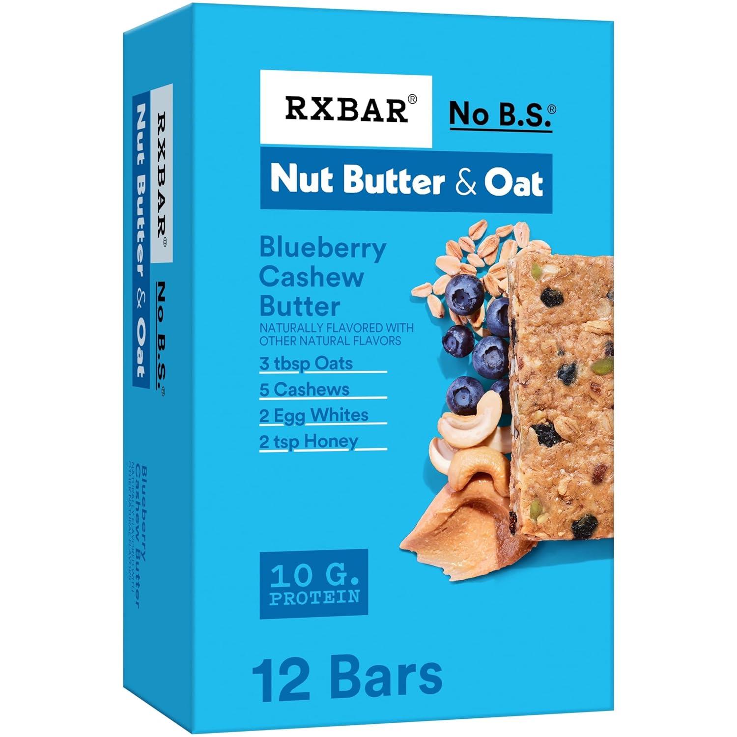 RXBAR Nut Butter and Oat Protein Bars Blueberry 12 Pack for $11.97