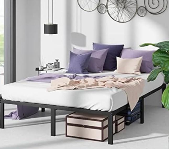 Zinus Yelena 14in Metal Bed Frame for $33.98