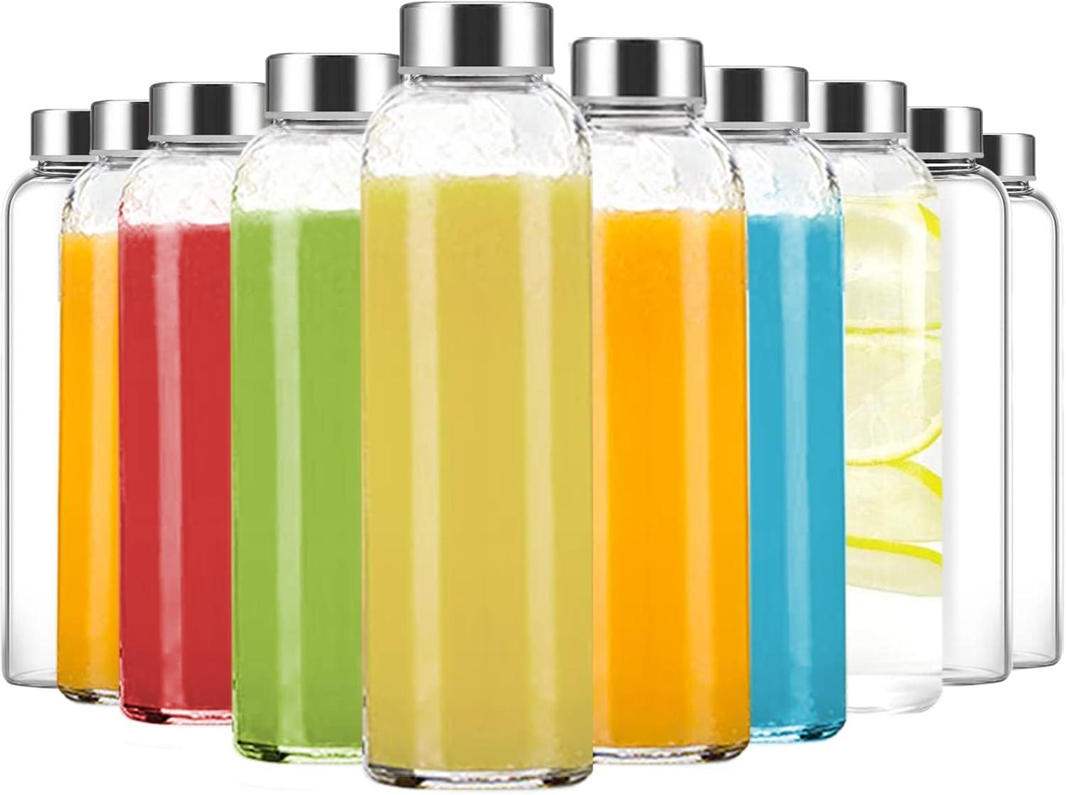 Luxfuel Clear Glass Juice Bottles 10 Pack for $17.59 Shipped