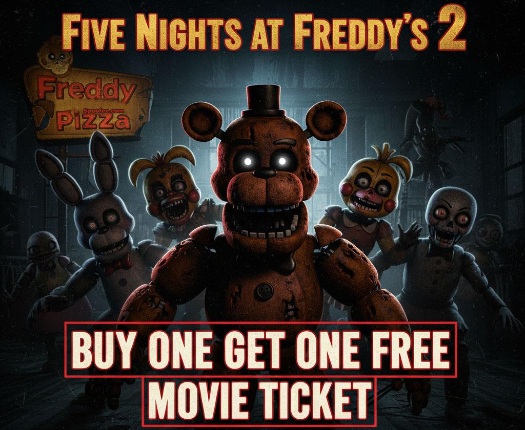 Five Nights at Freddys 2 Movie Ticket Buy One Get One Free