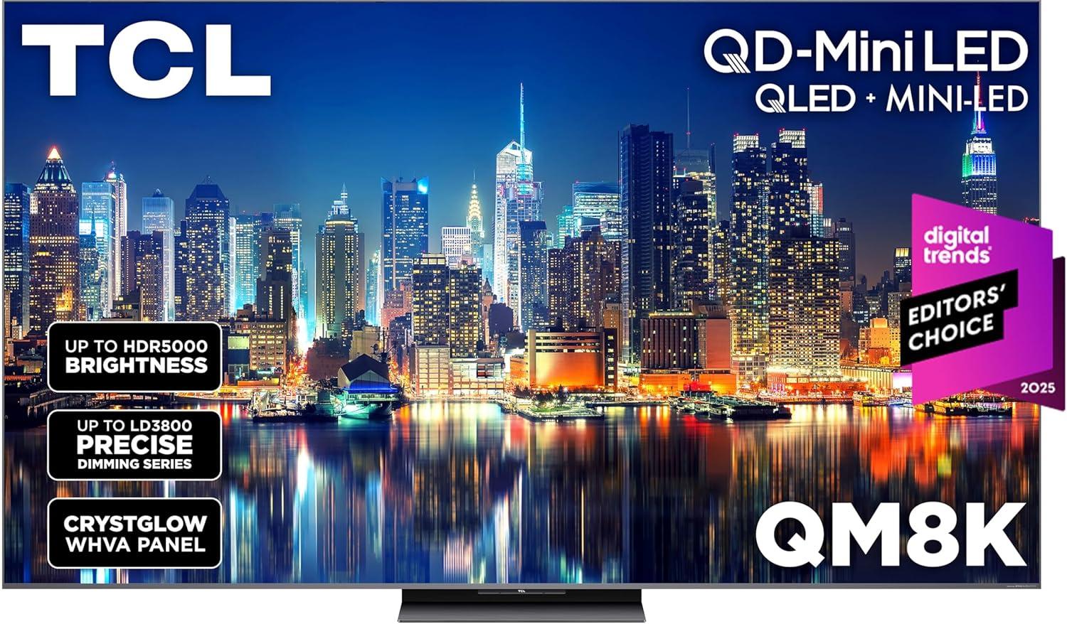 75in TCL 75QM8K QM8K 4K UHD 144Hz QD-Mini LED Google Smart TV for $1399 Shipped