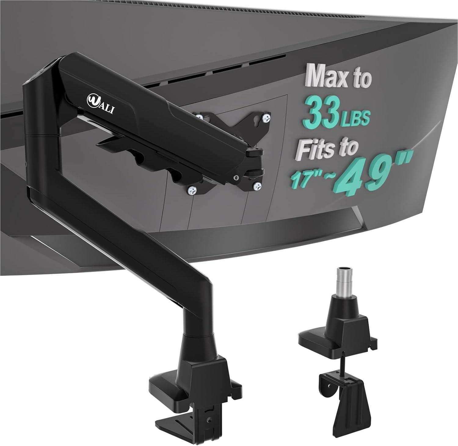 Wali Single Monitor Arm with Desk Mount for $14.99