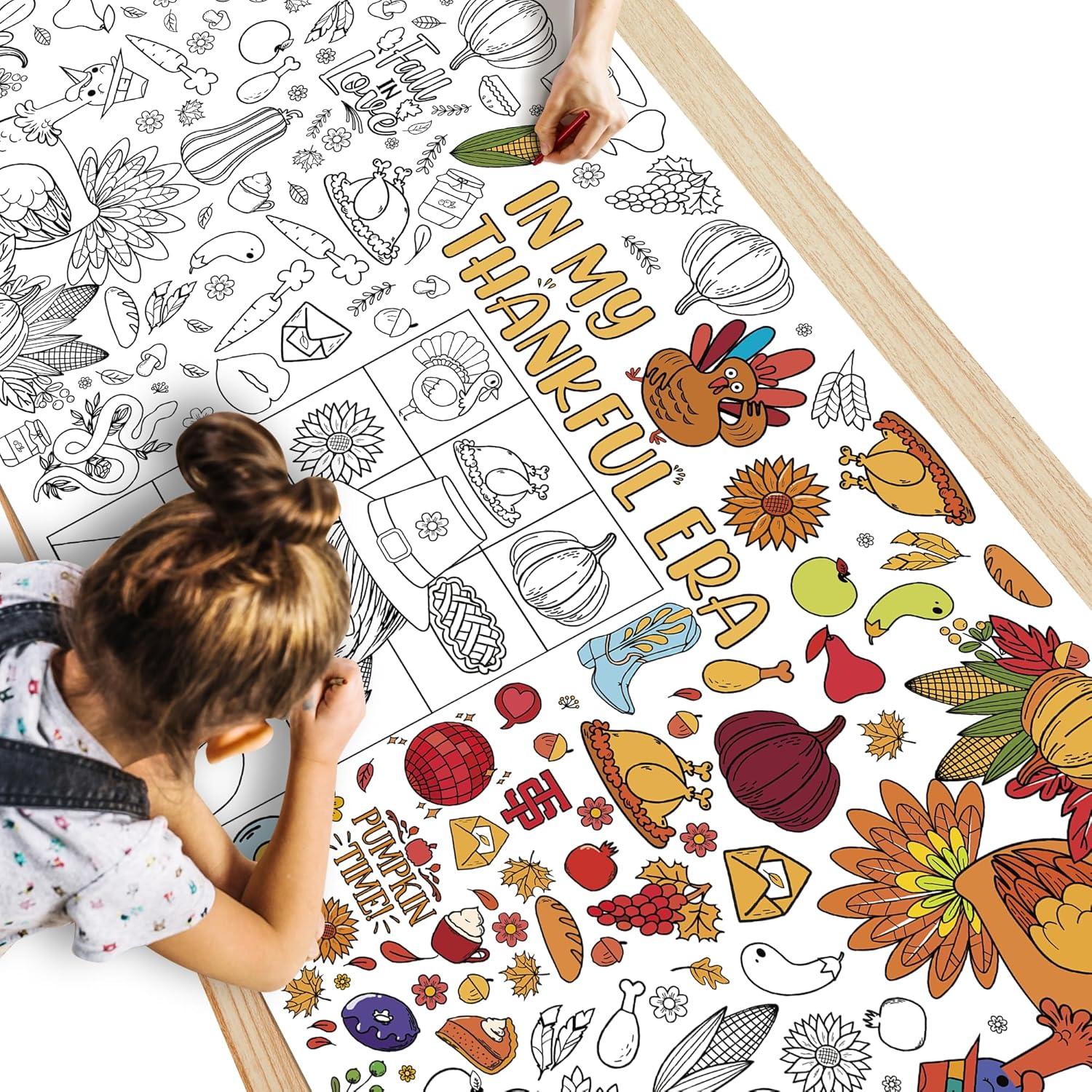 Thanksgiving Coloring Poster Tablecloth for $3.59