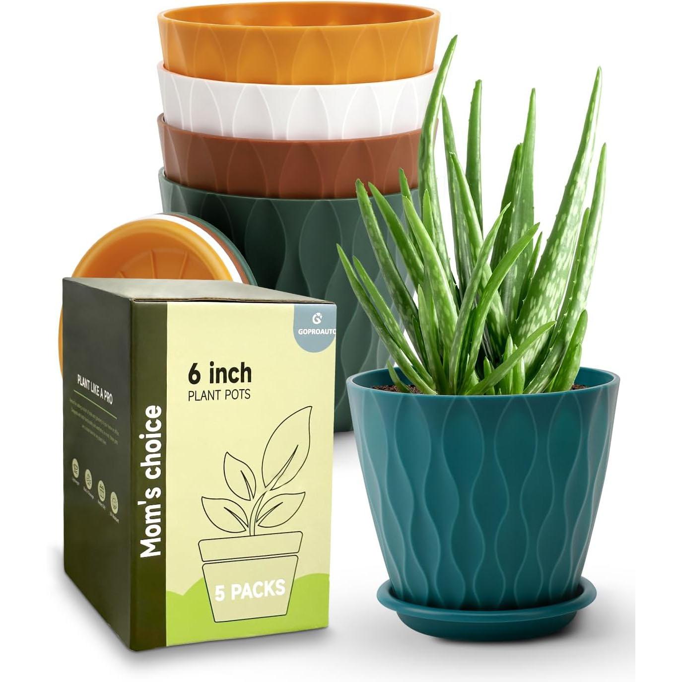 Goproauto Indoor Planter Pots 5 Pack for $8.33