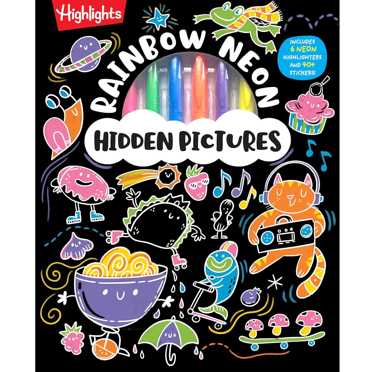 Rainbow Neon Hidden Pictures Puzzle Book for $7.18