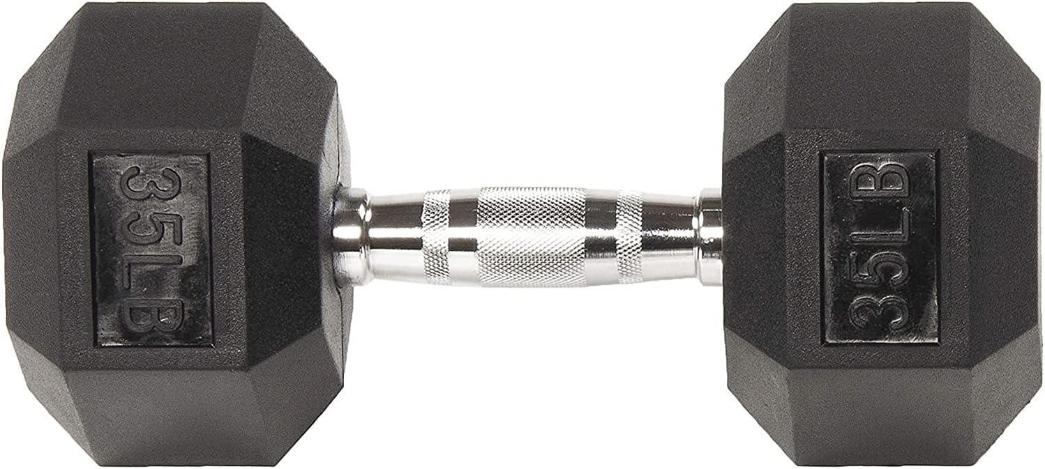 Fitvids 35lbs Hex Dumbbells Rubber Coated Hand Weights for $15.99