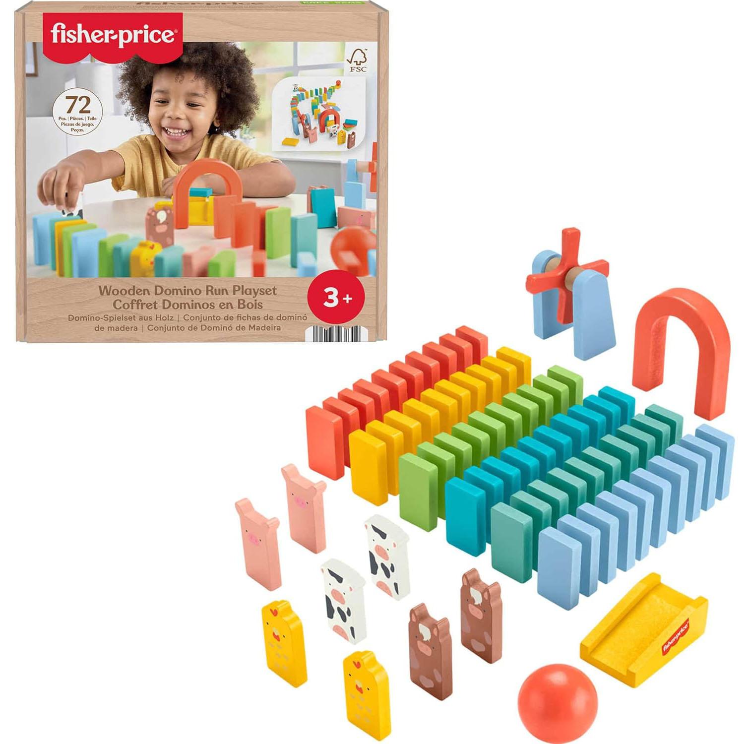 Fisher-Price Wood Preschool Game Domino Run Playset for $9.99