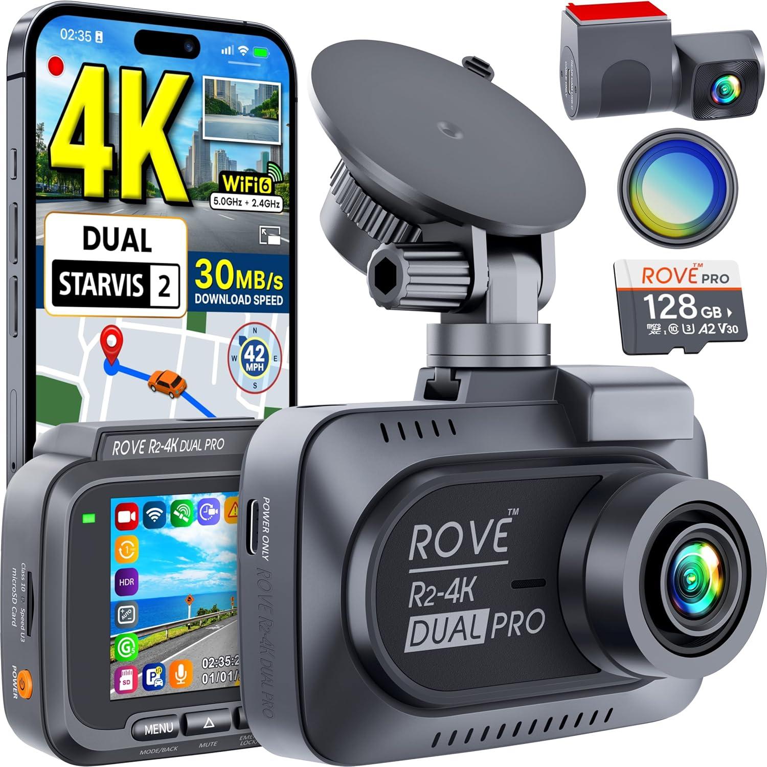 Rove R2-4K Dual Pro Dash Cam with 128GB for $174.99 Shipped