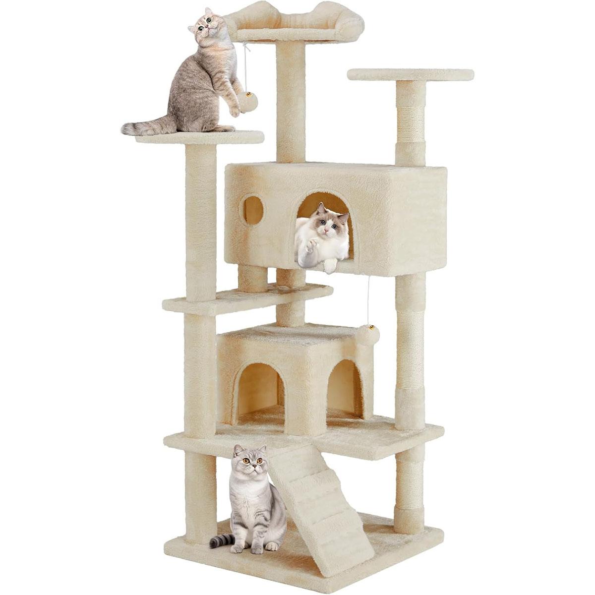 Aidoly Cat Tree 54in Multi Level Cat Tower for $38.99 Shipped