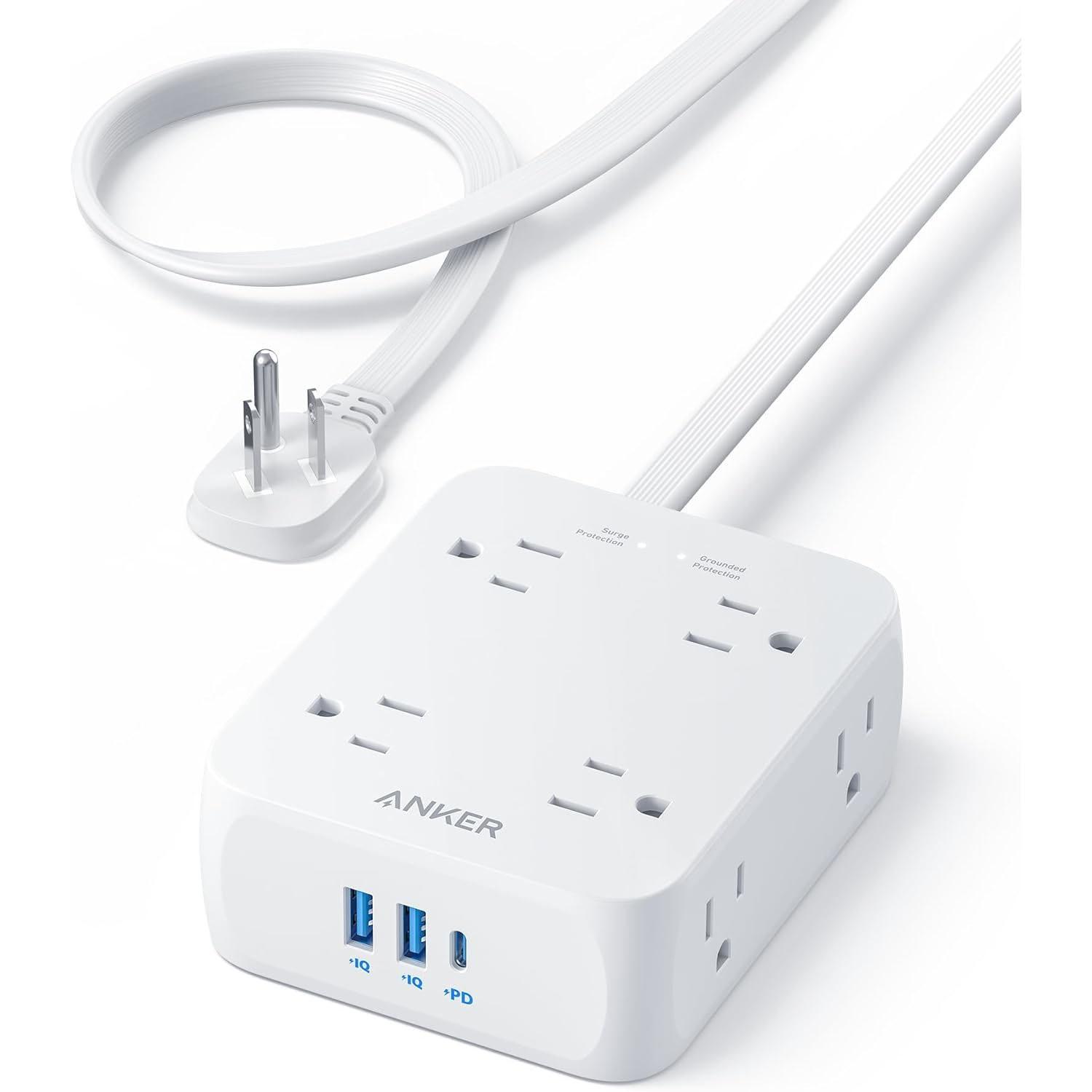 Anker 2000J Surge Protector Flat Plug Thin Power Strip for $19.99 Shipped