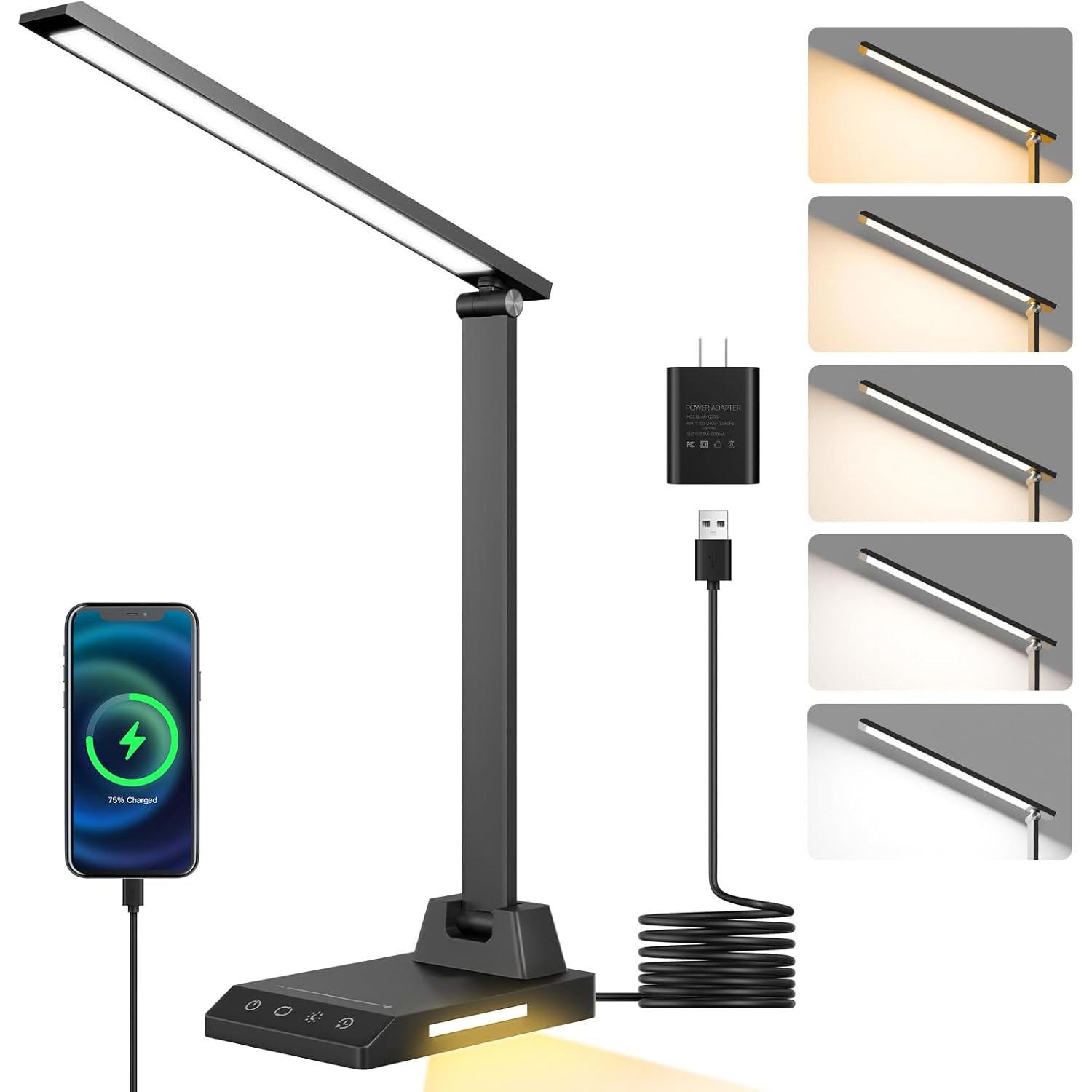 ShineTech LED Desk Lamp with USB-C for $13.76