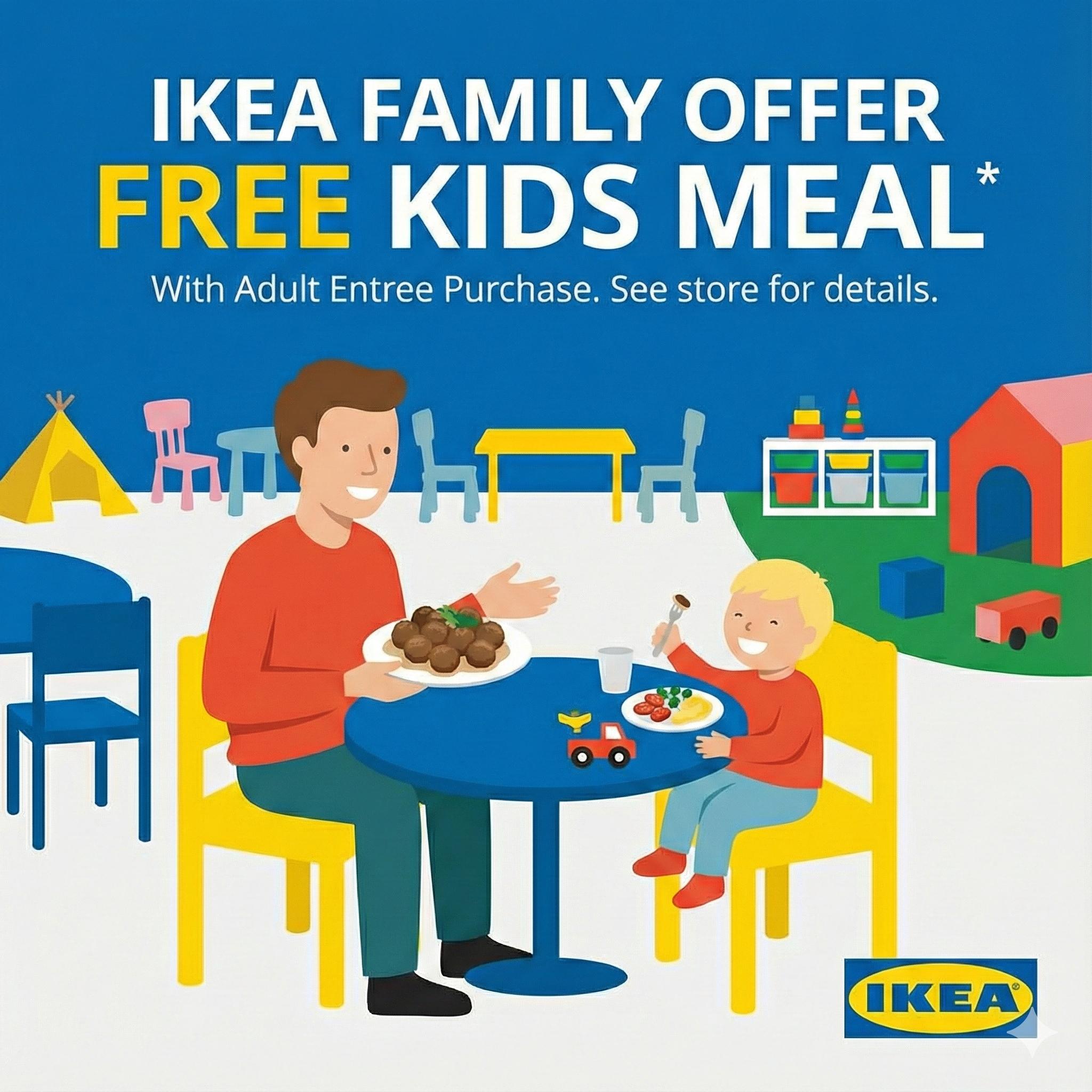 IKEA Buy Any Adult Entree and Get Two Kids Entrees for Free