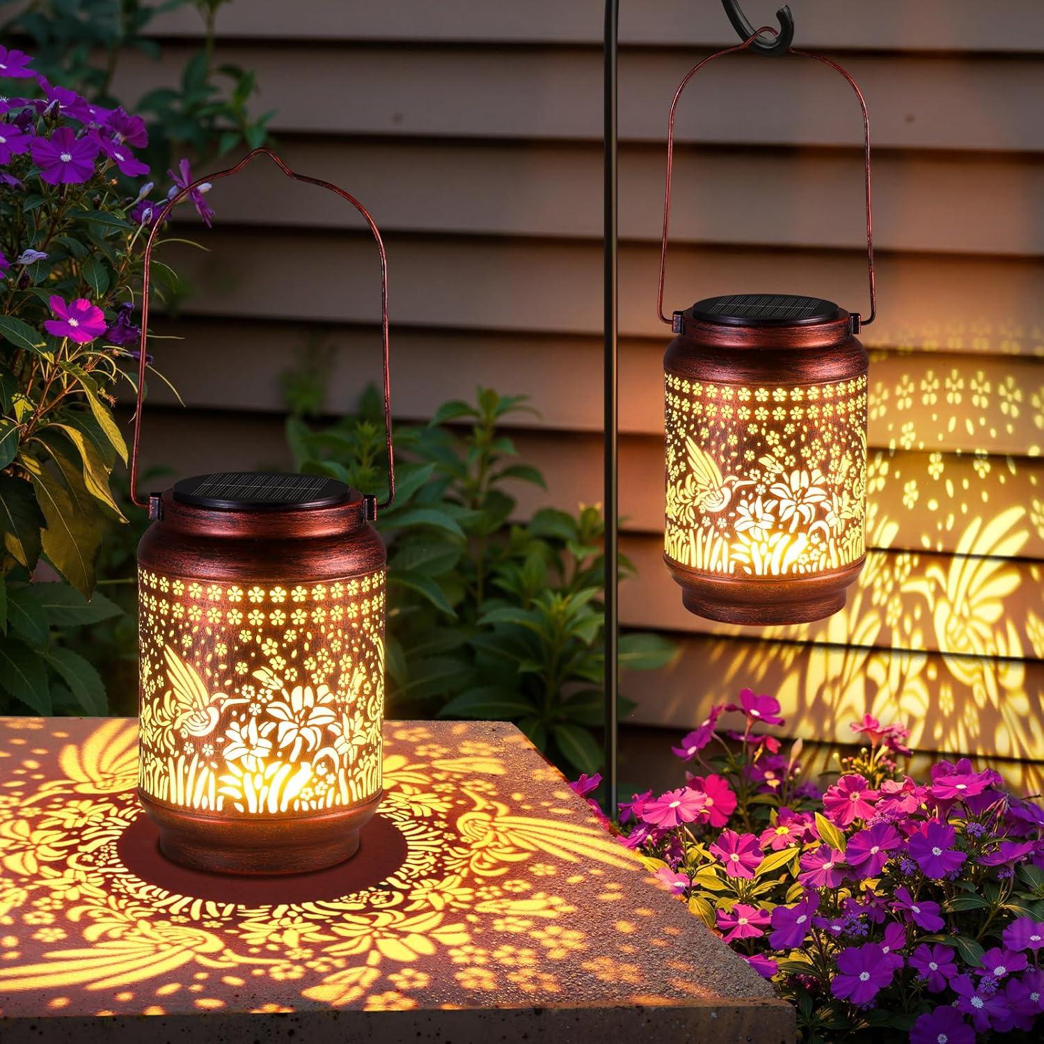 Kooper Waterproof Hummingbird Hanging Solar Lantern Lights 2-Pack for $15.99