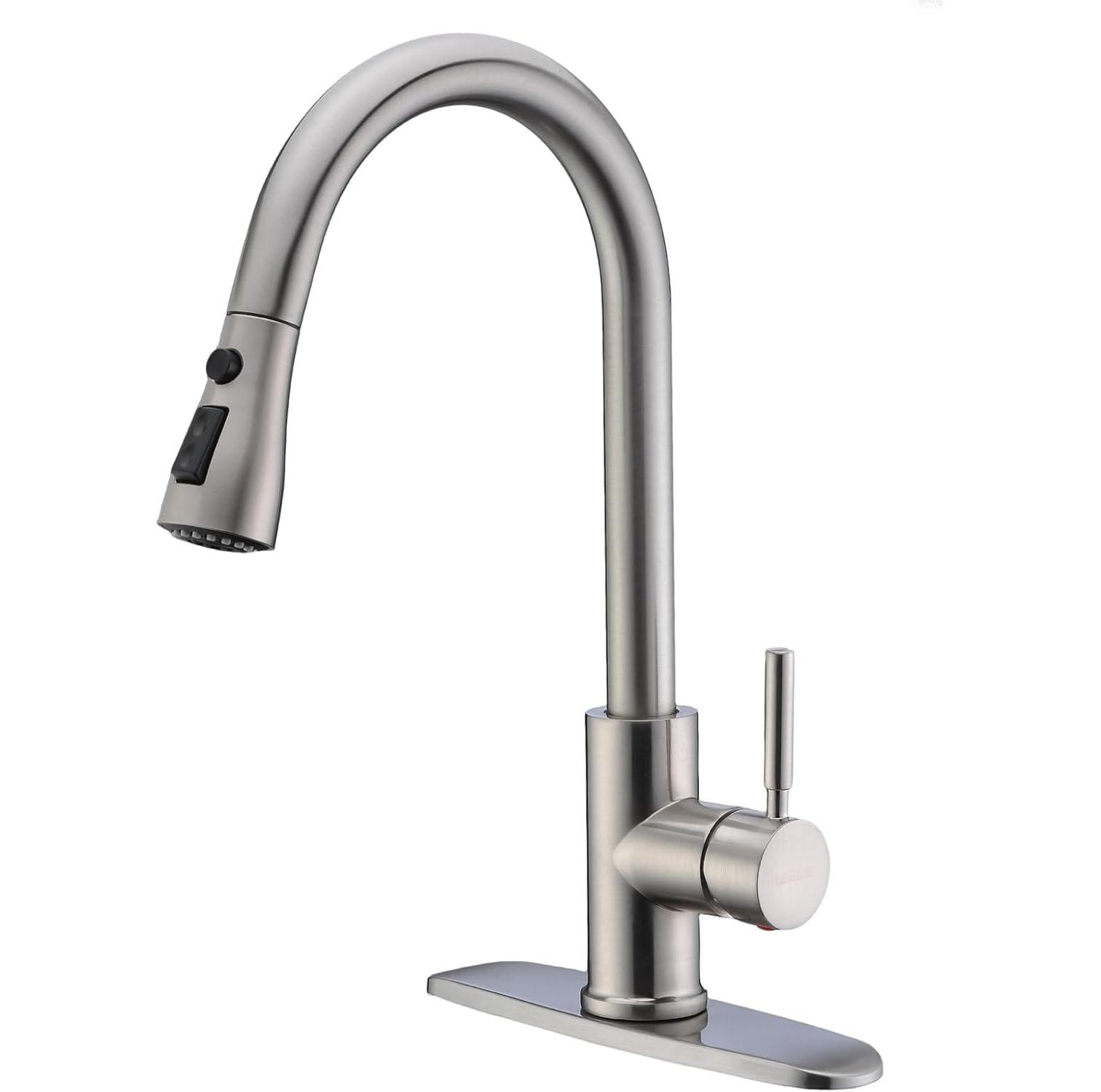 Wewe Single Handle High Arc Kitchen Faucet for $34.99 Shipped