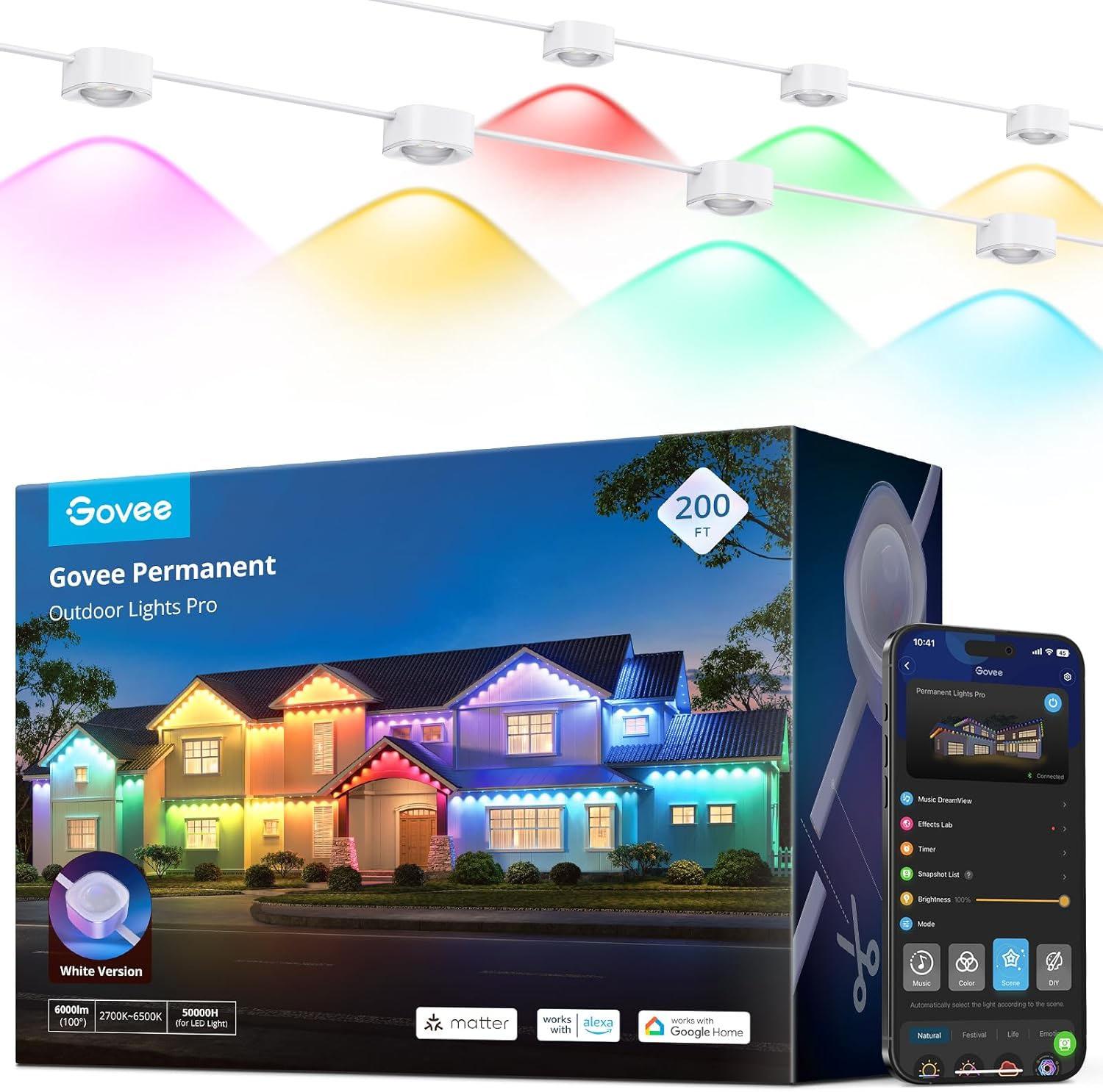 Govee Permanent Outdoor Lights Pro White 200ft for $459.99 Shipped