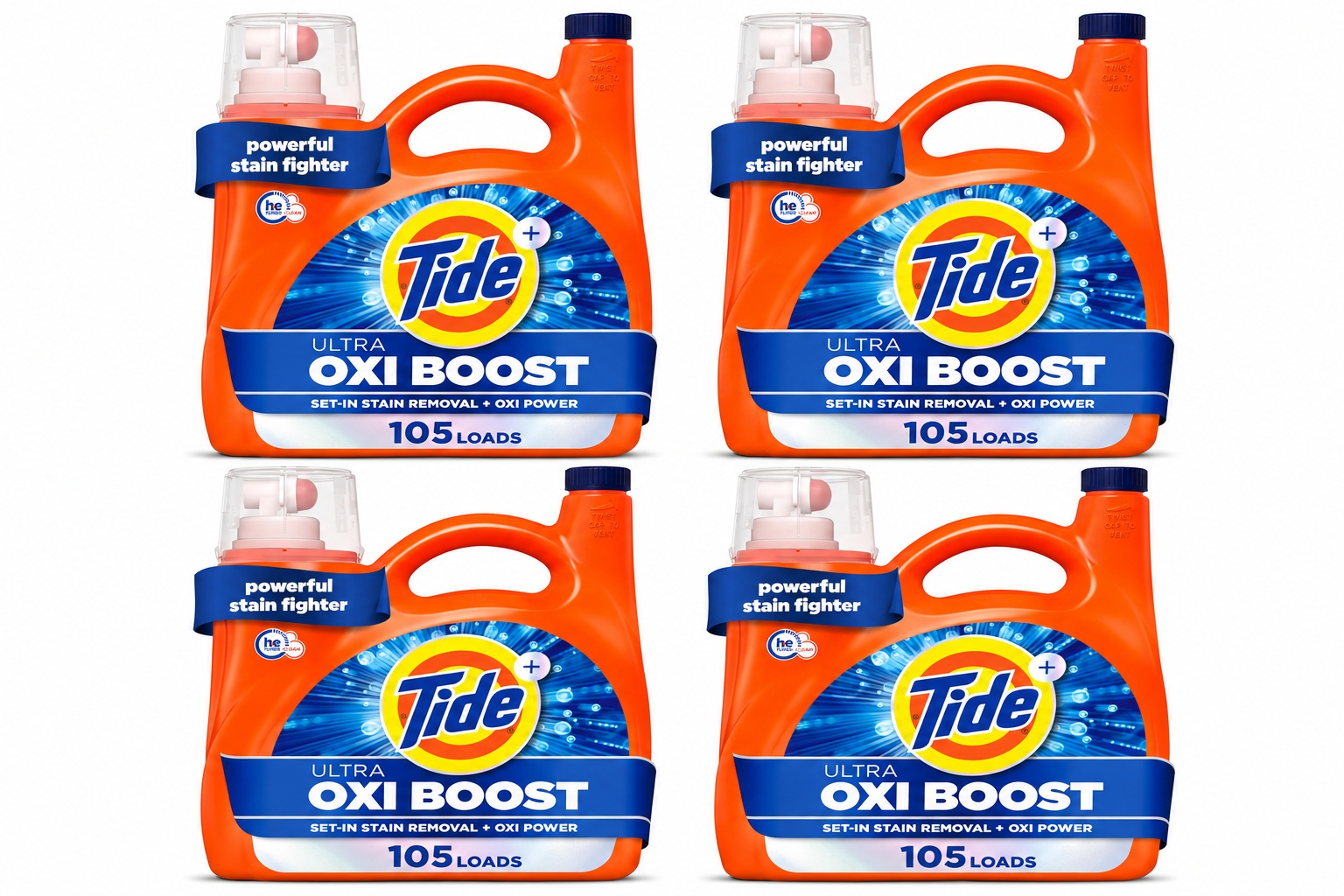 Tide Ultra Oxi Boost Liquid Laundry Detergent 4 Pack for $55.91 Shipped