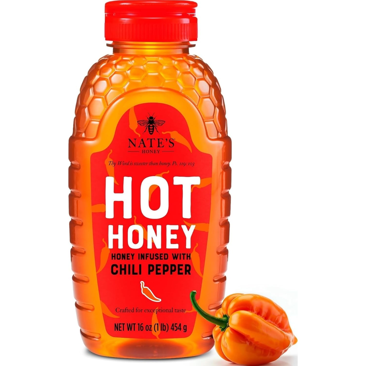 Nates Hot Honey with Habanero Chili Pepper Flakes for $5.39