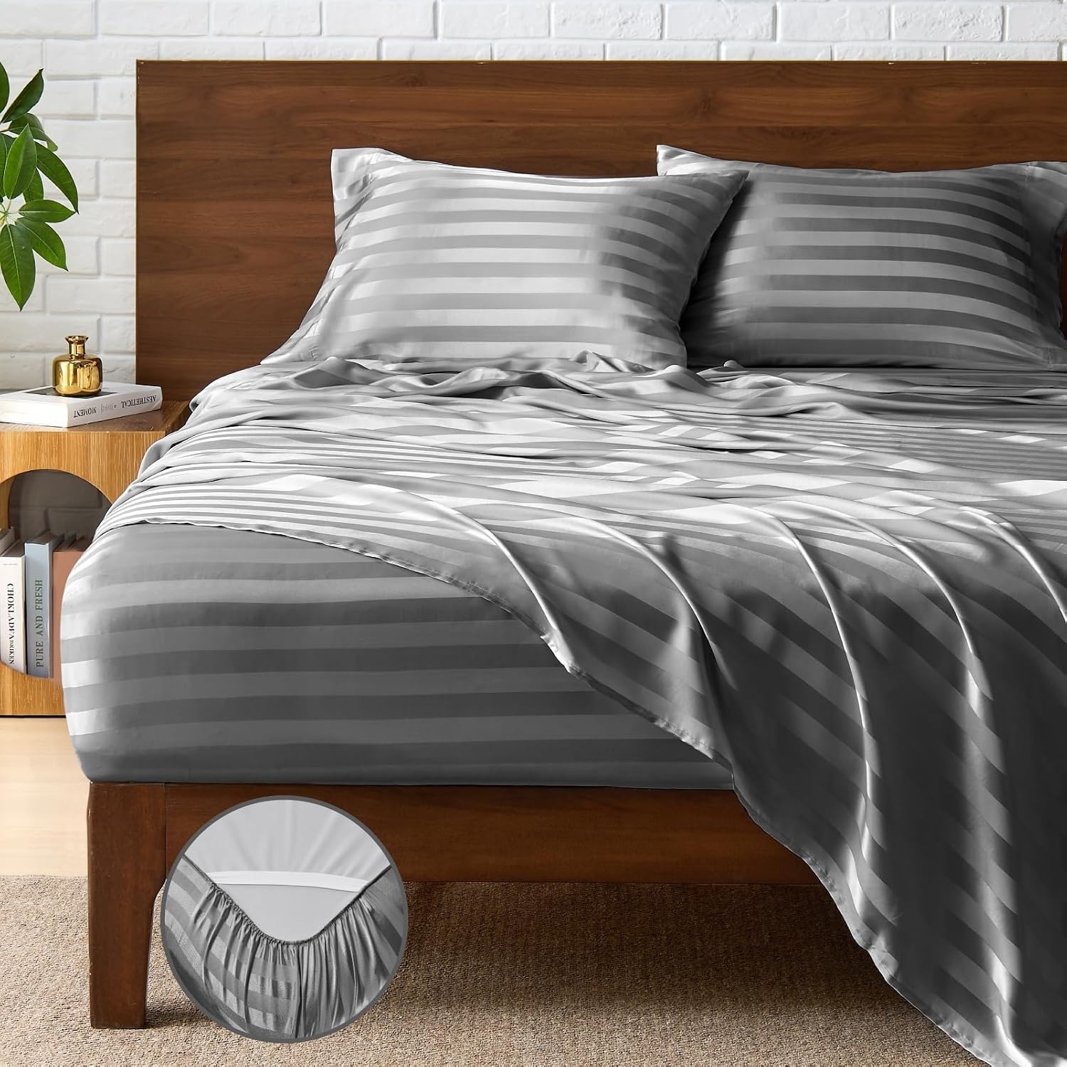 Bedelite Queen Size Satin Bedsheets for $11.96