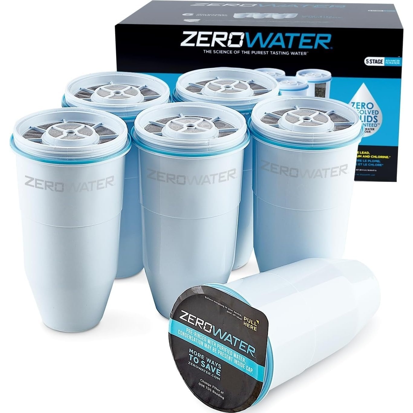ZeroWater 5-Stage Replacement Filter 6 Pack for $54.39 Shipped