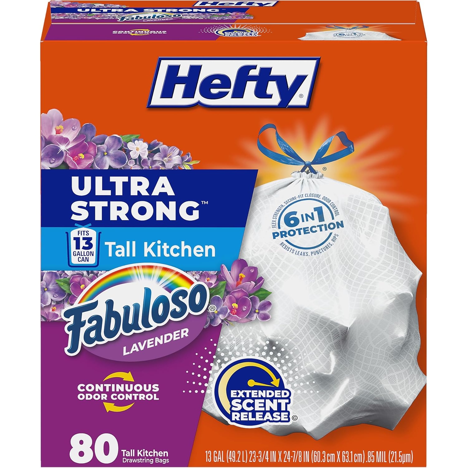 Hefty Ultra Strong 13 Gallon Trash Bags 80 Pack for $7.78