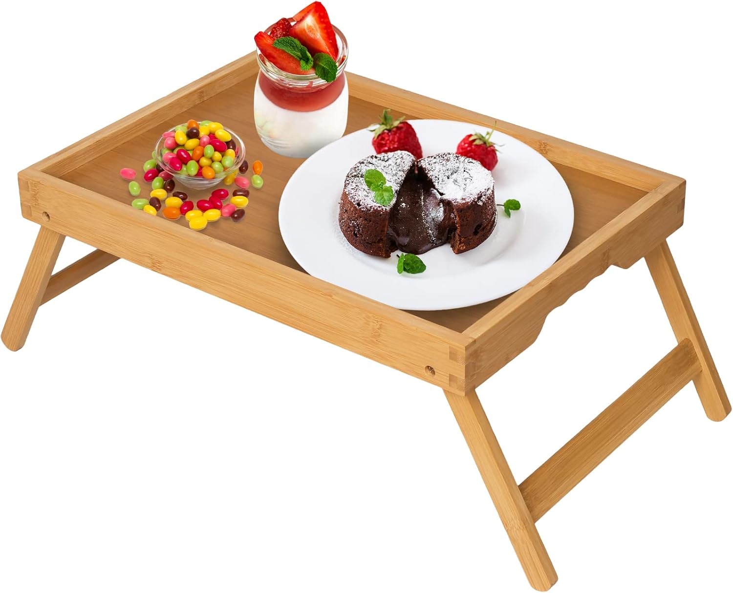 Artmeer Bed Tray Table with Folding Legs for $8.09