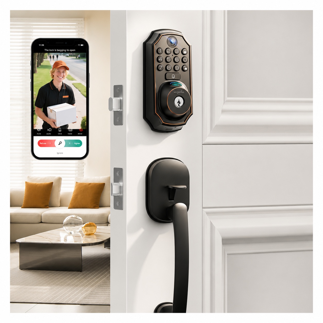 Arpha Wifi Smart Keyless Deadbolt Lock with Camera for $64.99 Shipped